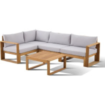 Salon de jardin d'angle modulable - Bois d'acacia - 5 personnes - LEVA