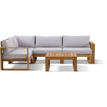 Salon de jardin d'angle modulable - Bois d'acacia - 5 personnes - LEVA