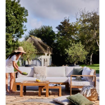 Salon de jardin d'angle modulable - Bois d'acacia - 5 personnes - LEVA