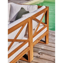 Salon de jardin d'angle modulable - Bois d'acacia - 5 personnes - LEVA