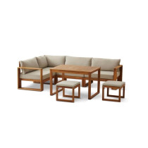 Salon de jardin en bois d'Acacia FSC avec coussins + housse de protect