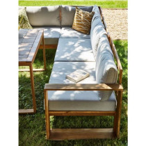 Salon de jardin en bois d'Acacia FSC avec coussins + housse de protect