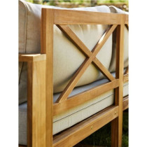 Salon de jardin en bois d'Acacia FSC avec coussins + housse de protect