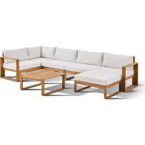 Salon de jardin d'angle modulable - Bois d'acacia - 7 personnes - LEVA