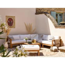 Salon de jardin d'angle modulable - Bois d'acacia - 7 personnes - LEVA