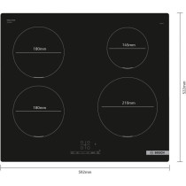 Table de cuisson a induction - BOSCH SER4 - 4 foyers - 4600 W - 59,2 x