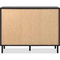 Buffet - MONZA 01B - Noir / Chene artisan - 2 portes - 4 tiroirs - 118