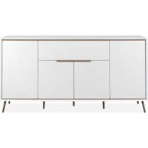 Buffet - ARONA 51B - Blanc / Chene artisan - 4 portes, 1 tiroir - 175