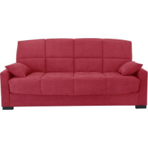 Clic clac 3 places MEGAN 14 - Tissu Soro rouge - Avec accoudoirs - Cou