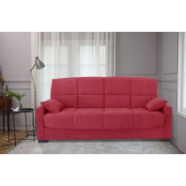 Clic clac 3 places MEGAN 14 - Tissu Soro rouge - Avec accoudoirs - Cou