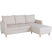 Canapé d'angle fixe - 3 places - CHIPY - Tissu Lincoln Perle - Pieds