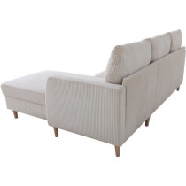 Canapé d'angle fixe - 3 places - CHIPY - Tissu Lincoln Perle - Pieds