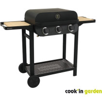 Barbecue a gaz - COOK'IN GARDEN - FLAVO - 3 brûleurs - Noir