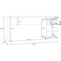 Bureau droit CONTRA COSTA - L160 x l60 x H73,5 cm - Blanc mat / Chene