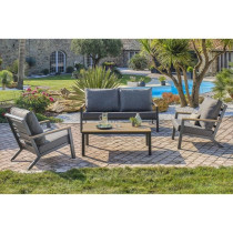 Salon bas de jardin - Aluminium - DCB GARDEN - 5 places - Gris anthrac