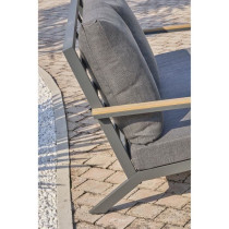 Salon bas de jardin - Aluminium - DCB GARDEN - 5 places - Gris anthrac