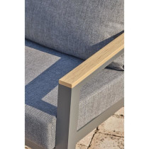 Salon bas de jardin - Aluminium - DCB GARDEN - 5 places - Gris anthrac