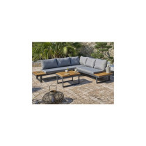 Salon bas de jardin - Aluminium - DCB GARDEN - 5 places - Gris anthrac