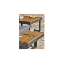 Salon bas de jardin - Aluminium - DCB GARDEN - 5 places - Gris anthrac