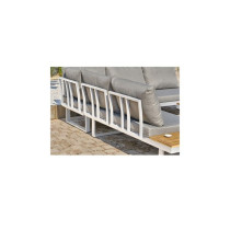 Salon bas de jardin - Aluminium - DCB GARDEN - 5 places - Blanc et boi