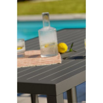 Salon de jardin - Gris Anthracite - Aluminium - 6 places - CAYENNE - D