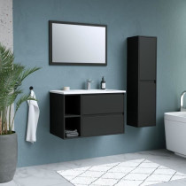 Ensemble DOMINO, set de salle de bain 80, vanity+vasque+miroir & colon