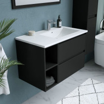 Ensemble DOMINO, set de salle de bain 80, vanity+vasque+miroir & colon