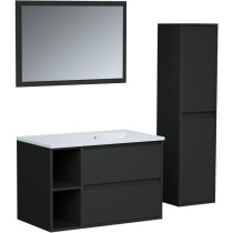Ensemble DOMINO, set de salle de bain 80, vanity+vasque+miroir & colon