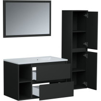 Ensemble DOMINO, set de salle de bain 80, vanity+vasque+miroir & colon