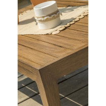 Salon bas de jardin - Aluminium - DCB GARDEN - 4 places - Effet bois -