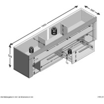 Meuble TV/Hifi VIBIO 2 - Décor Artisan chene et blanc - L180 x H52,8