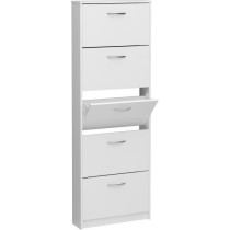 Meuble a chaussures - Décor blanc - 5 Abattants - 10 paires - L58,5 x