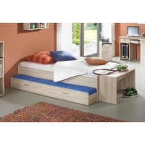 Lit gigogne pour un double couchage - Décor chene - L94,6 x H50,5 x P