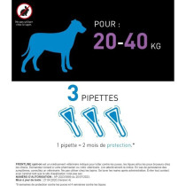 FRONTLINE 3 Pipettes antiparasitaires SPOT ON Chien - 20-40 kg - Puces