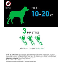 FRONTLINE 3 Pipettes antiparasitaires COMBO Chien - 10 a 20 kg - Puces