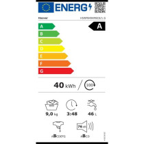 Lave-linge hublot HOOVER H-WASH 550 H5WPB49AMBC8/1-S - 9 kg - Inductio