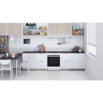 Cuisiniere a induction - INDESIT - IS67IQ5KCW/E - 3 foyers - 2600 W -