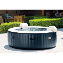 INTEX Spa Gonflable 6 places Pure Spa Blue navy avec plateau LED Offer