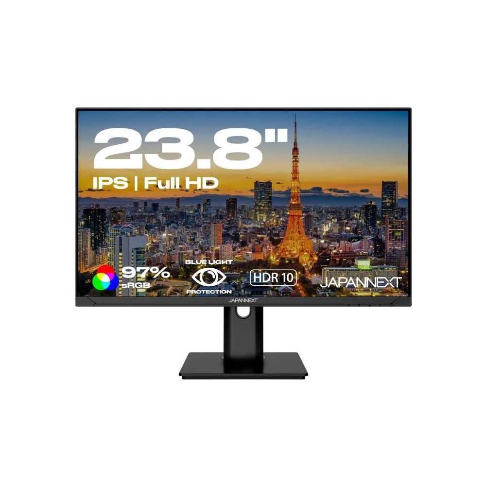 Écran PC - JAPANNEXT - 23,8 FHD - IPS - 60Hz - Pied ergonomique Écran PC - JAPANNEXT - 23,8 FHD - IPS - 60Hz - Pied ergonomique