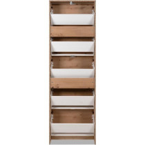 Meuble a chaussures - KOBLENZ - Chene artisan - 58 x 177 x 17 cm - 5 a