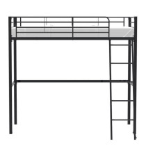 Lit mezzanine enfant ELIOT en métal noir 90x190cm avec sommier inclus