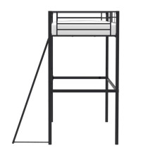 Lit mezzanine enfant ELIOT en métal noir 90x190cm avec sommier inclus