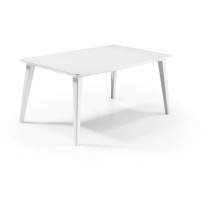 Table de jardin - Rectangulaire - Coloris : blanc - En résine - 6 per