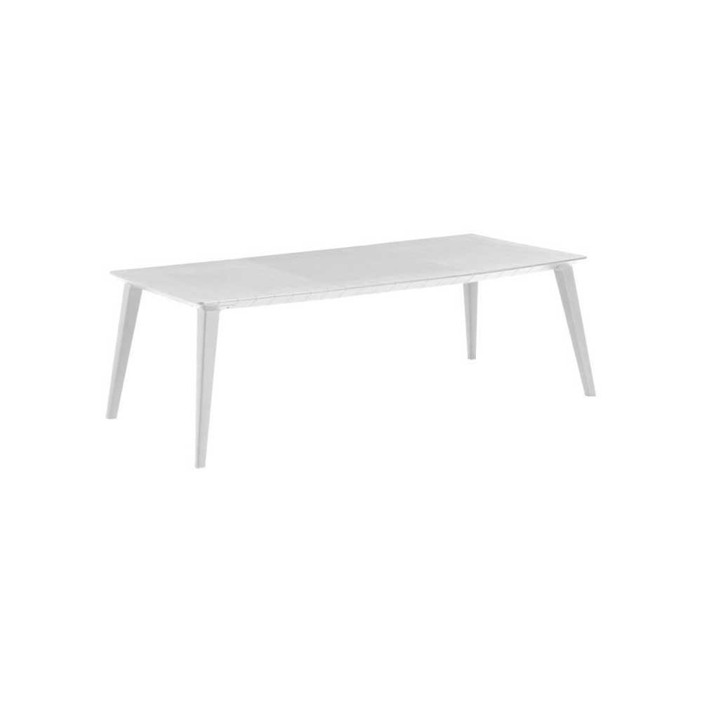 Table de jardin - rectangulaire - blanc - en résine - 8 a 10 personne