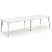 Table de jardin - rectangulaire - blanc - en résine - 8 a 10 personne