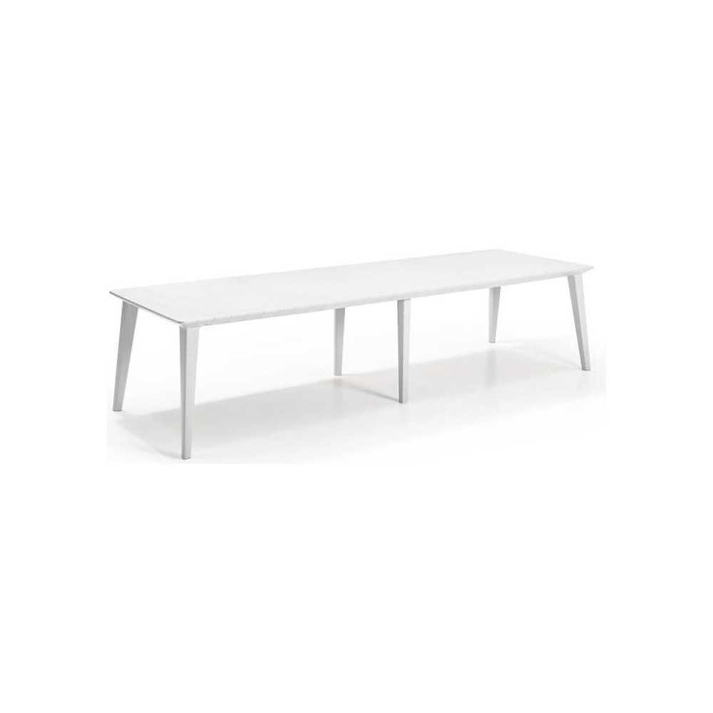 Table de jardin - rectangulaire - blanc - en résine - 8 a 10 personne