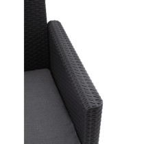 Salon de jardin modulable en résine imitation rotin tressé - Noir -