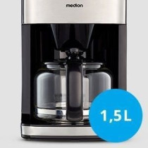 Cafetiere Filtre Digitale avec Broyeur - MEDION - 1000W - 1,5L - Silve