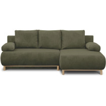 Canapé d'angle droit convertible - 3 places - MIKA - Tissu velours c