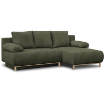 Canapé d'angle droit convertible - 3 places - MIKA - Tissu velours c
